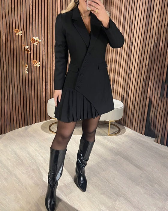 Pleated Blazer Mini Dress