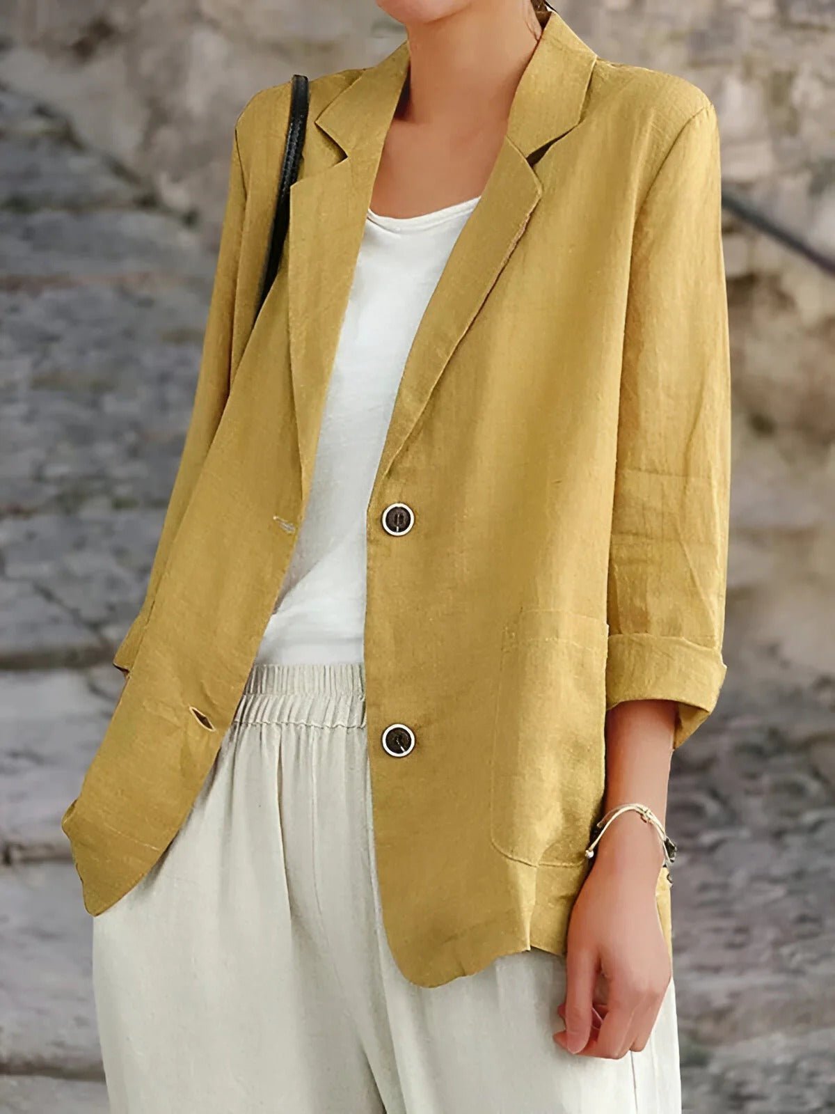 Women's Oversized Blazer - Yellow