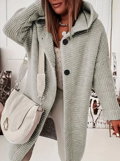 Women's Oversized Cardigan - Apricot Gray