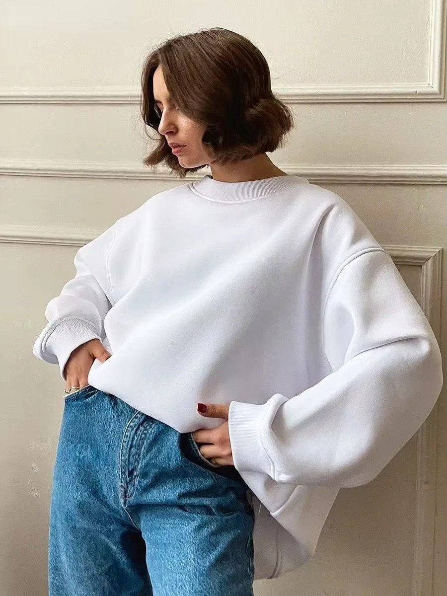Women's Oversized Crewneck Sweatshirt - White