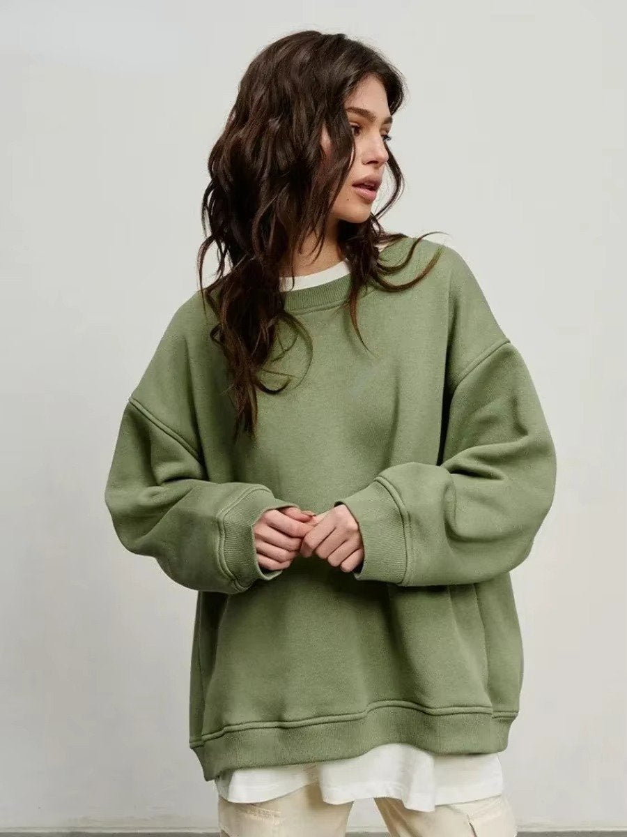 Women's Oversized Crewneck Sweatshirt - Green