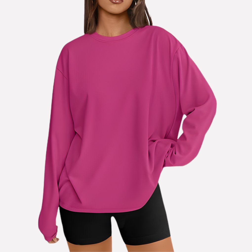 Women's Oversized Crewneck Sweatshirt - Hot pink