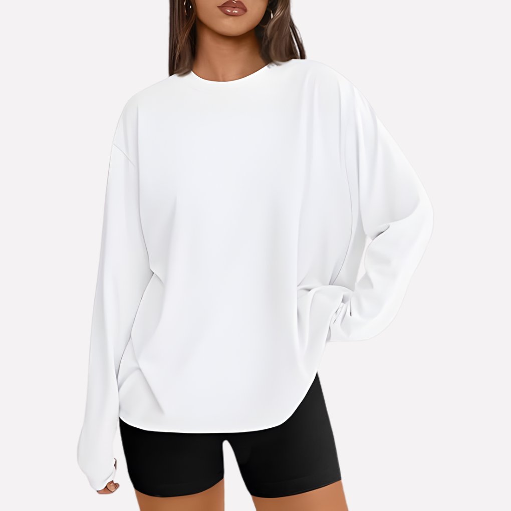 Women's Oversized Crewneck Sweatshirt - White