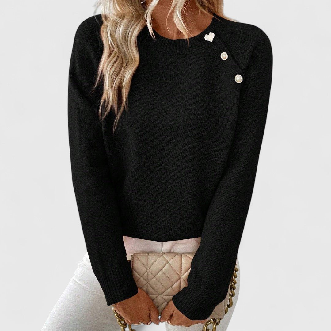 Women's Cropped Wool Sweater - Black