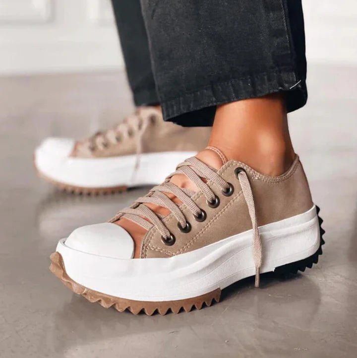 Women's Platform Sneakers - Brown