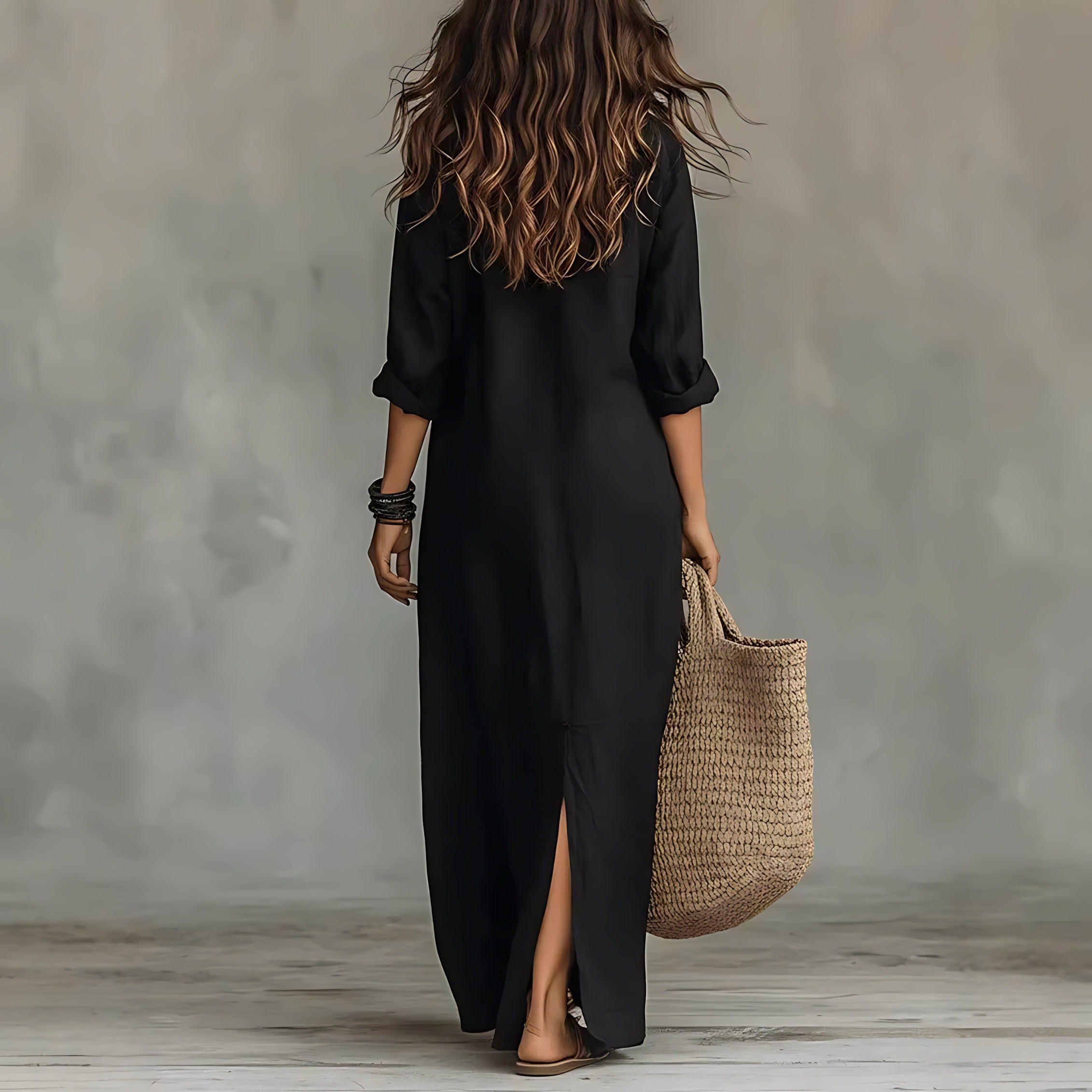 Long Sleeve Maxi Shirt Dress