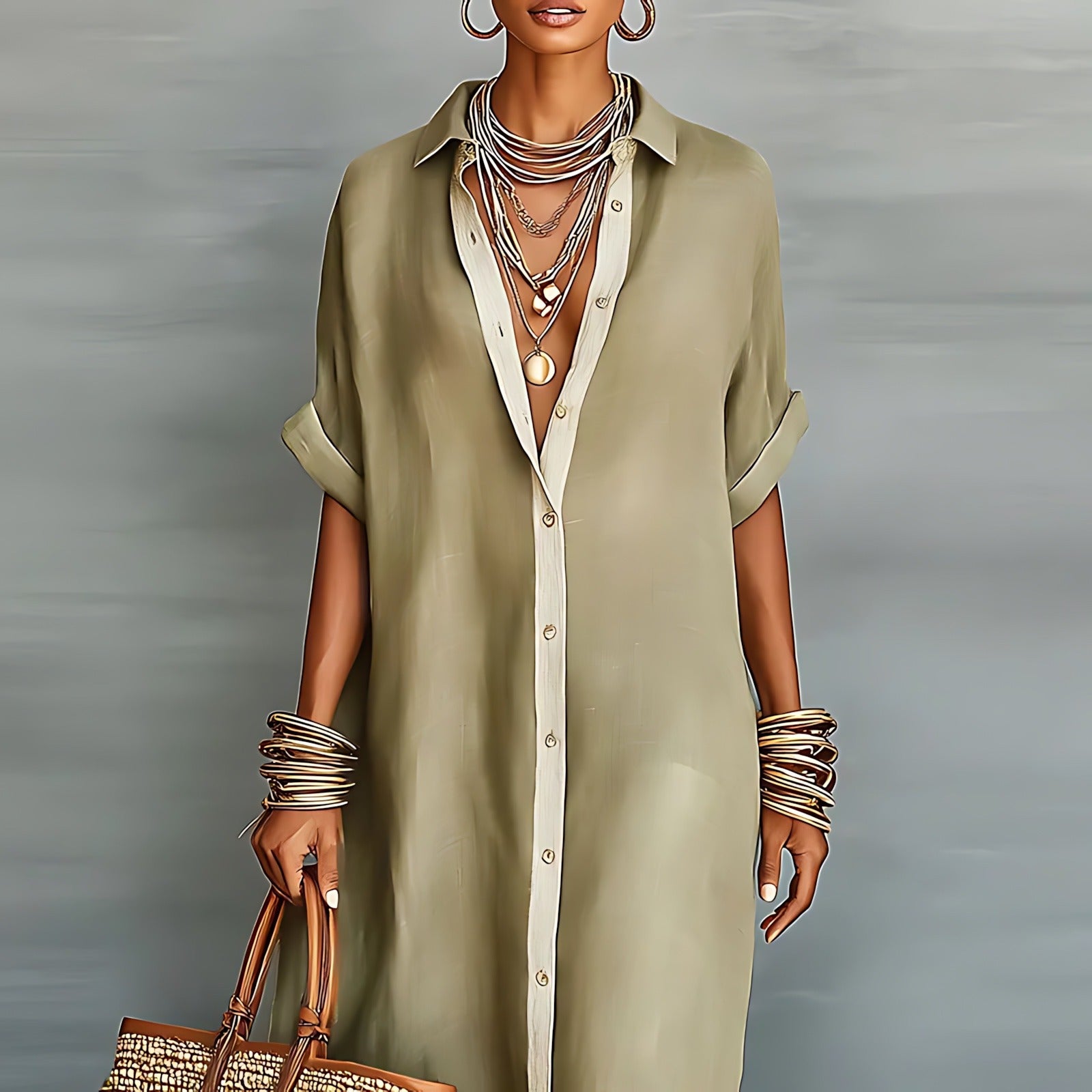 Long Sleeve Maxi Shirt Dress