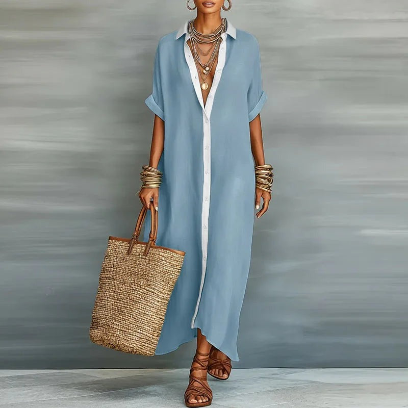 Long Sleeve Maxi Shirt Dress