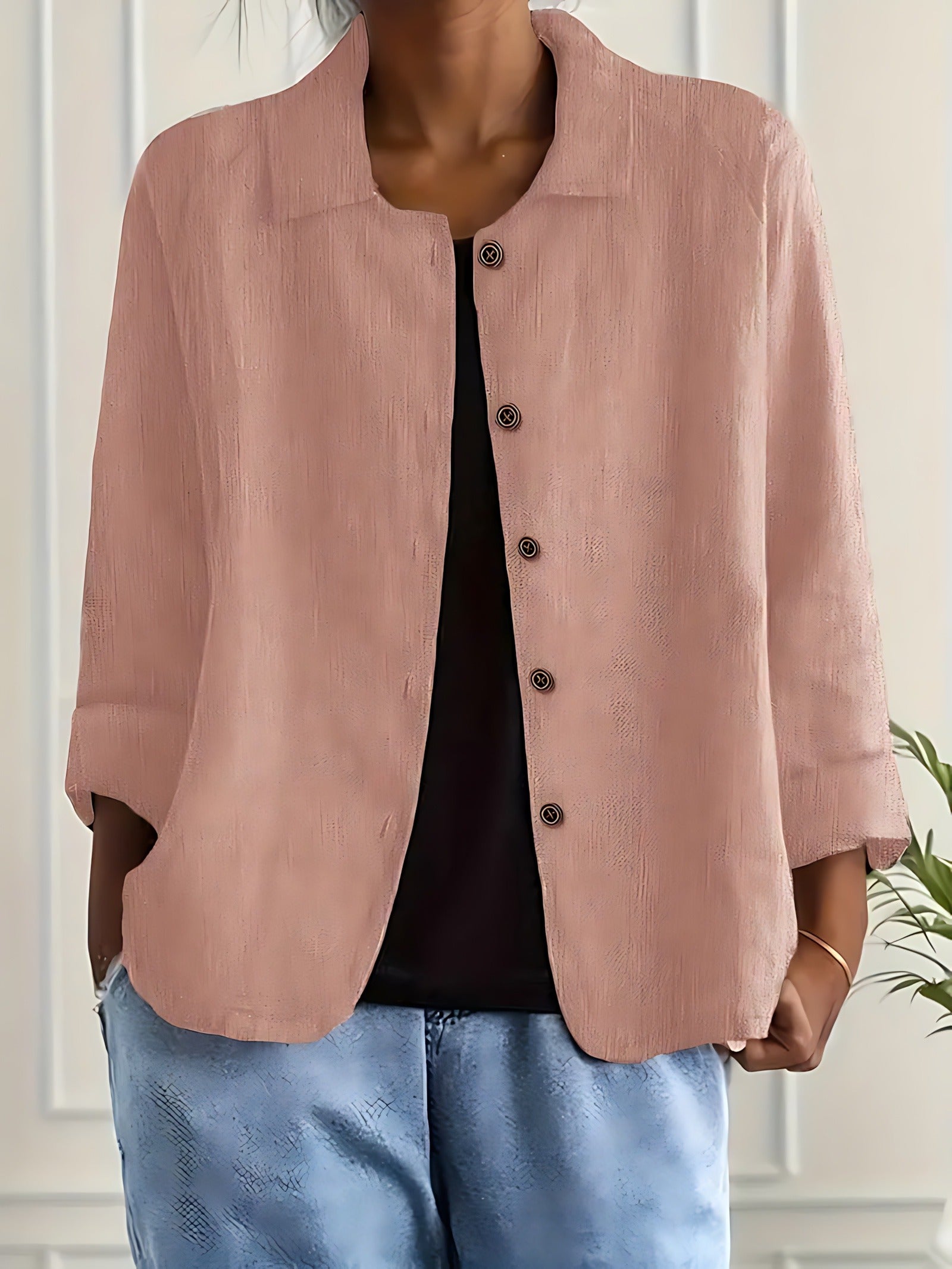 Long Sleeve Shirt Jacket - Pink