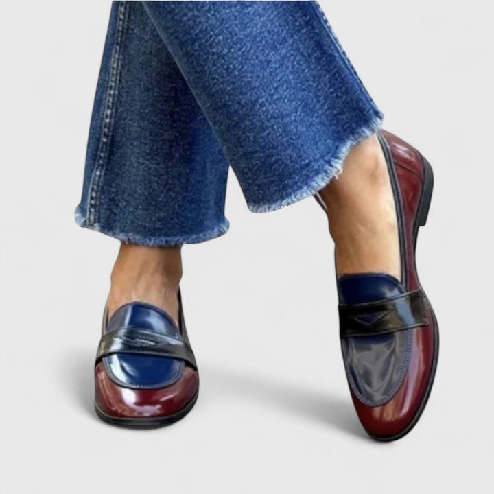 Women's Leather Penny Loafers - Blue