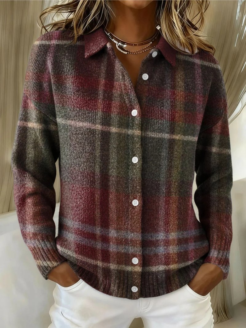 Women's Plaid Knit Shirt