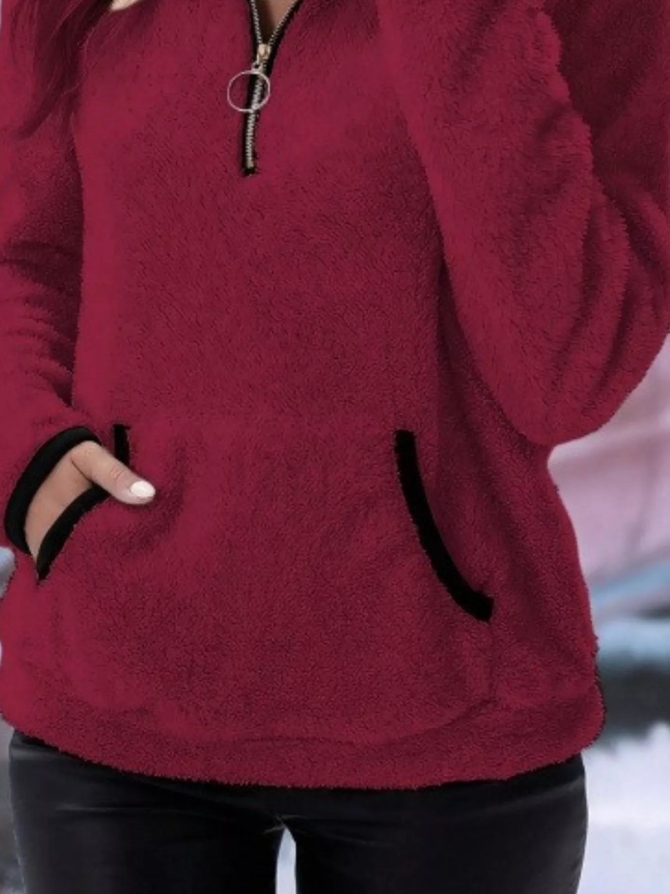 Women's Sherpa Fleece Quarter-Zip Pullover