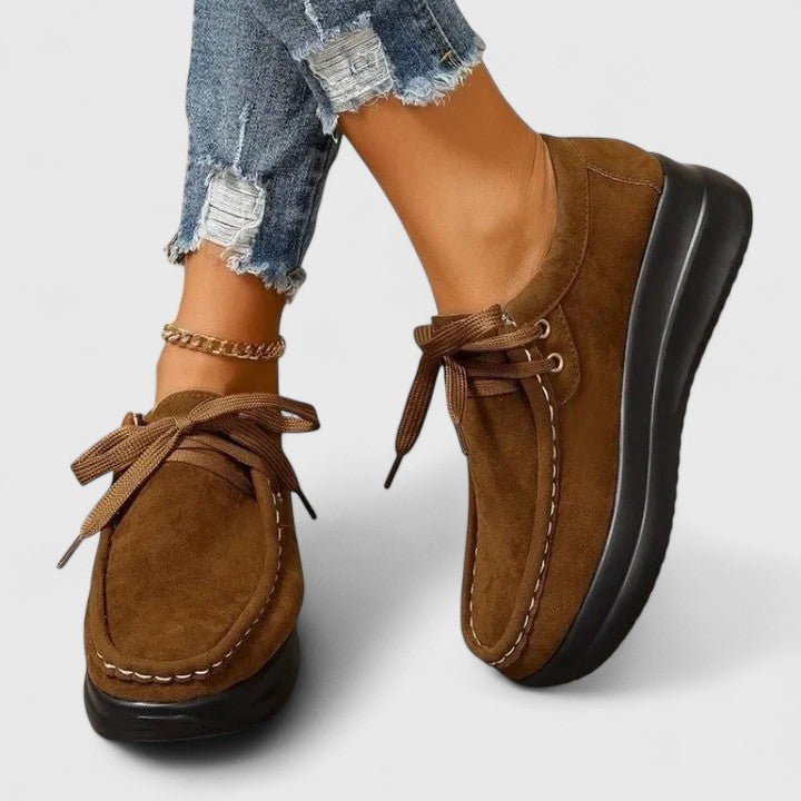 Women's Suede Moccasin Sneakers - Brown