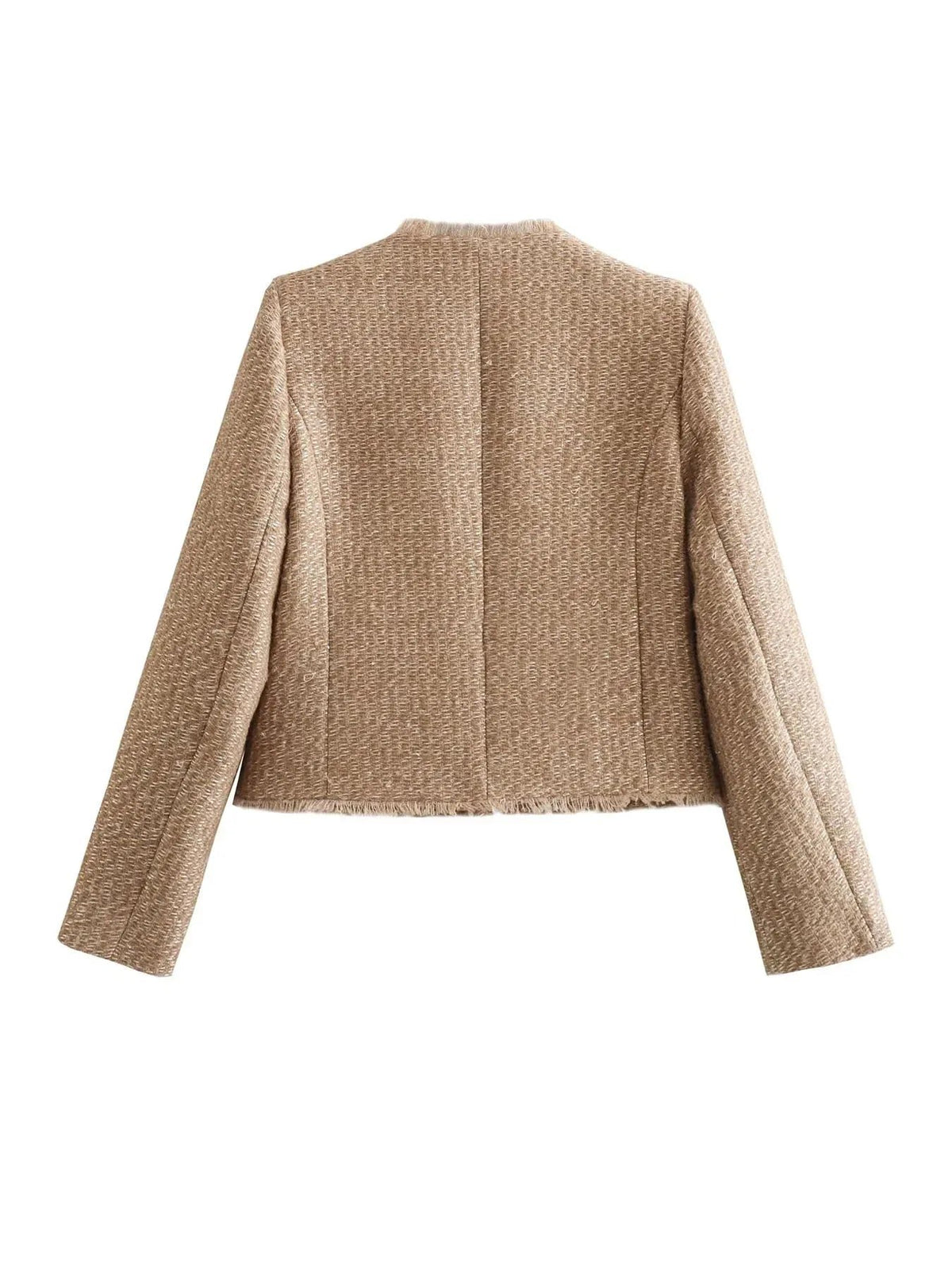 Women's Cropped Tweed Jacket - L