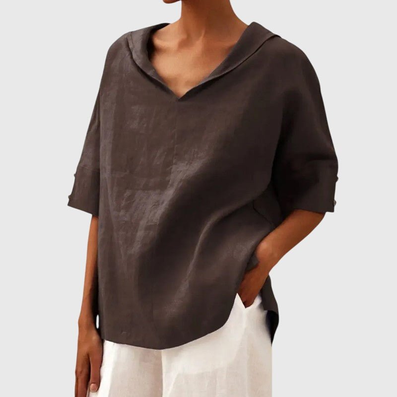 Women's Oversized Blouse - Brown