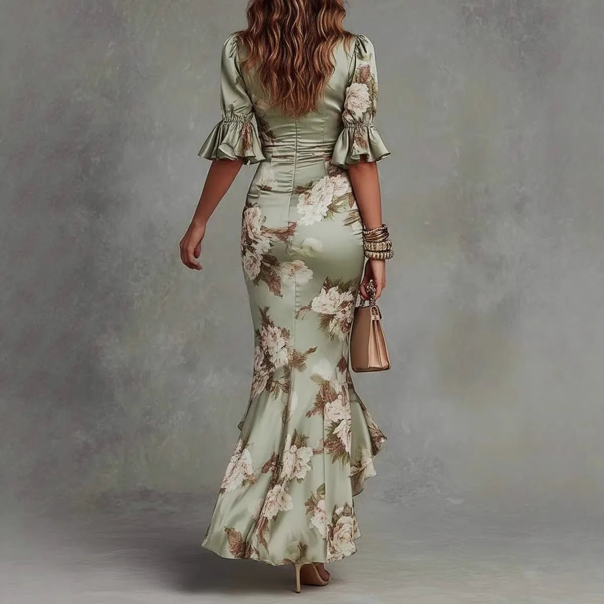 Floral Ruched Maxi Dress
