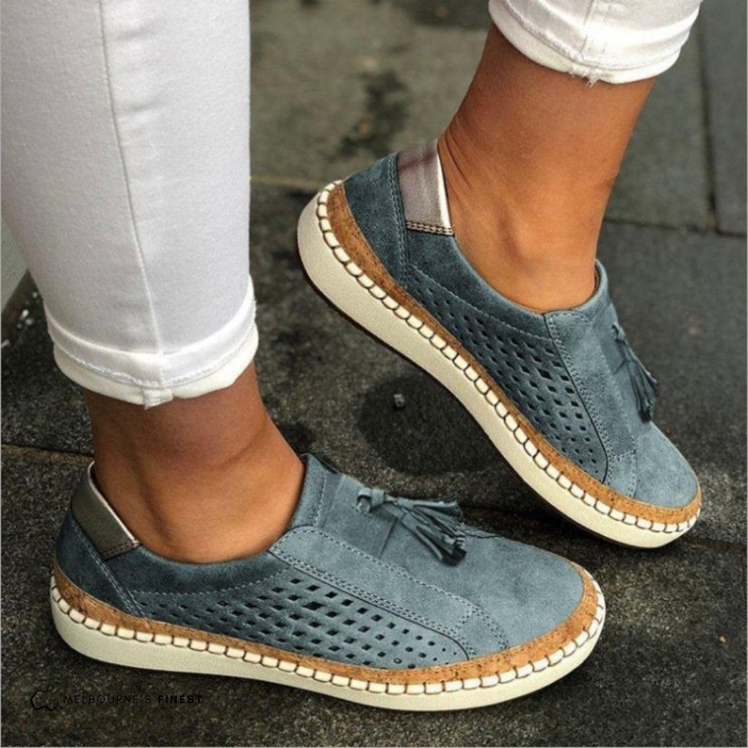 Women's Suede Slip-On Loafers - Blue