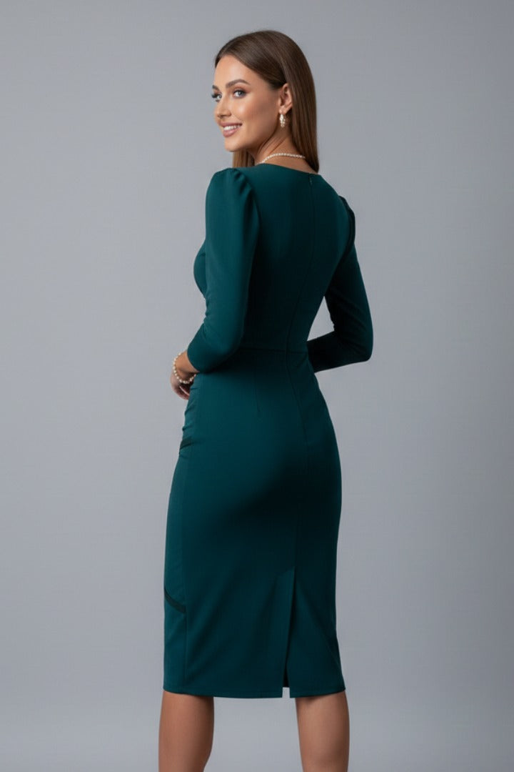 Women's Cocktail Knit Bodycon Wrap Midi Dress