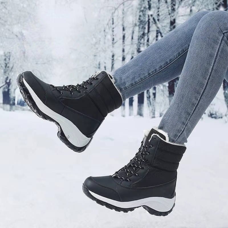 Women's Faux Leather Ankle Snow Boots