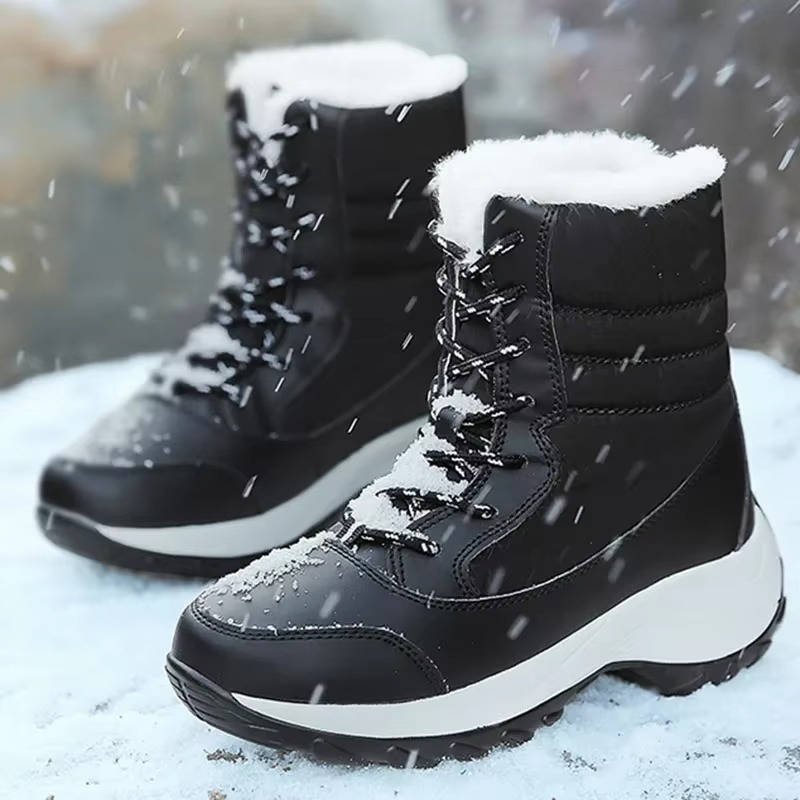 Women's Faux Leather Ankle Snow Boots