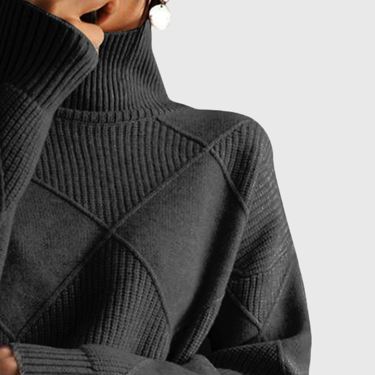 Women's Oversized Wool Turtleneck Sweater