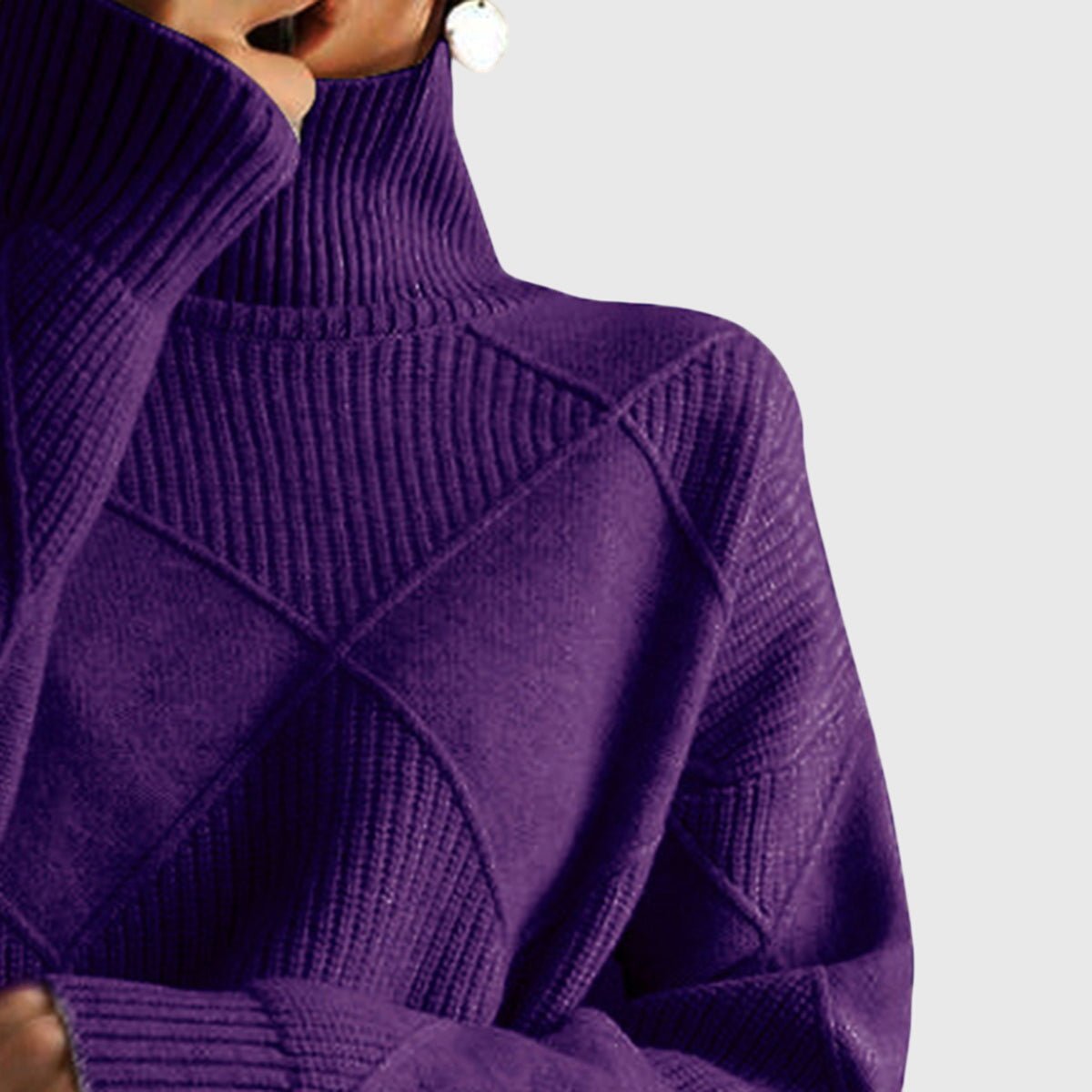 Women's Oversized Wool Turtleneck Sweater