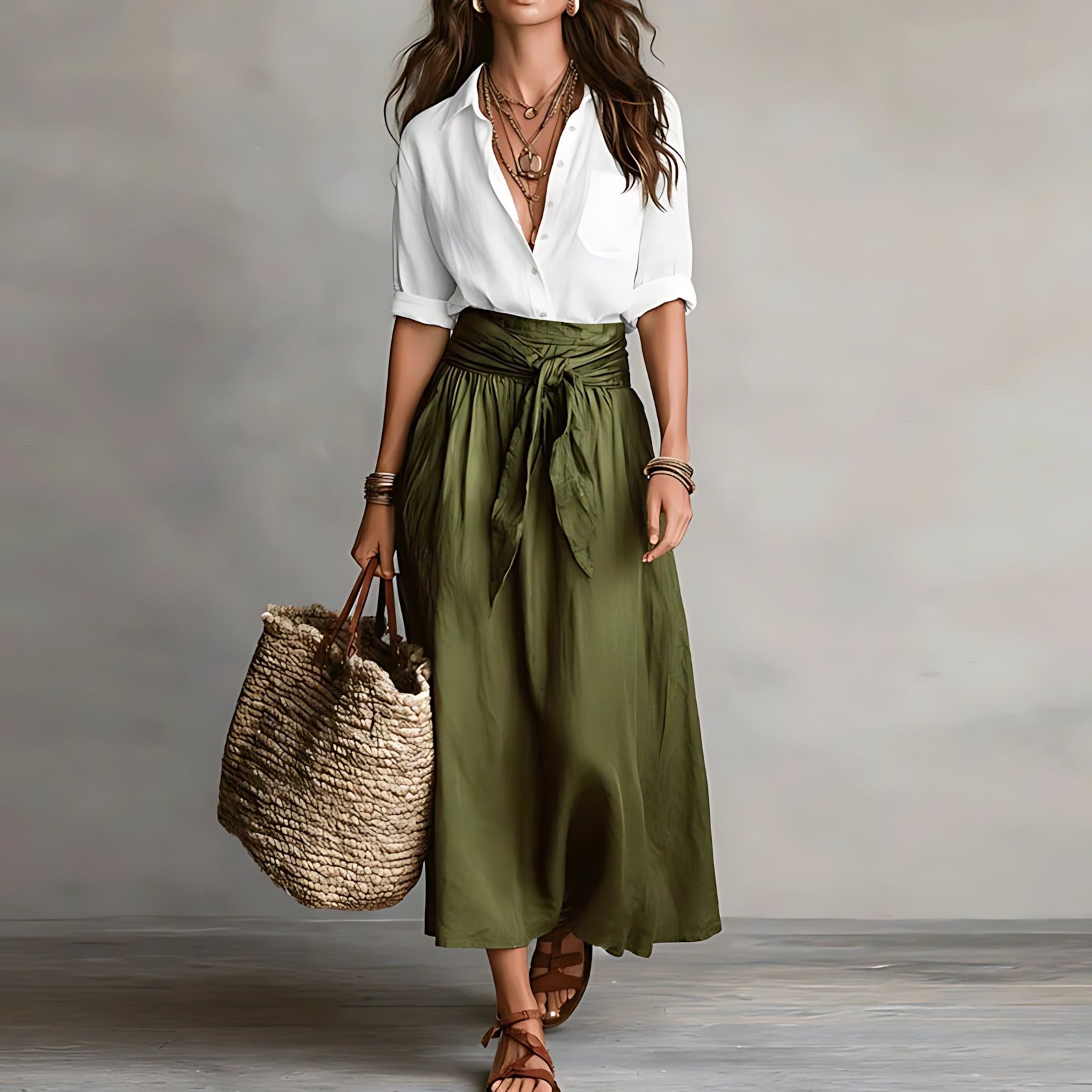 Midi Skirt Two Piece Set