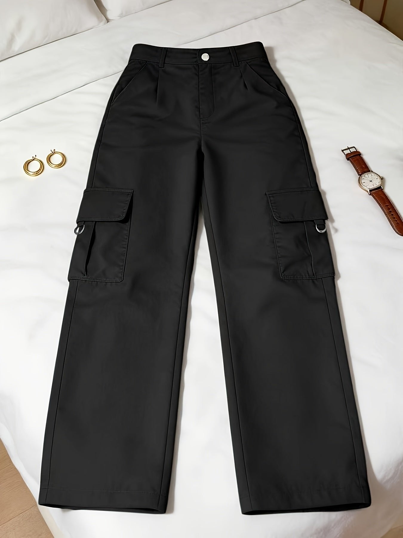 Women's High-Waisted Wide-Leg Cargo Pants