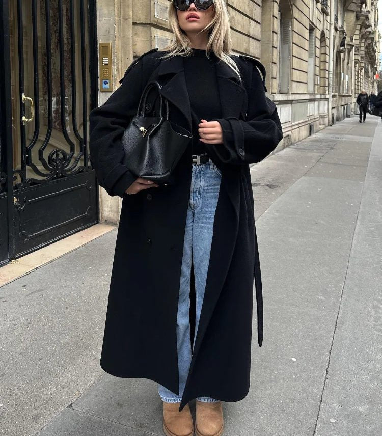 Women's Oversized Wool Trench Coat