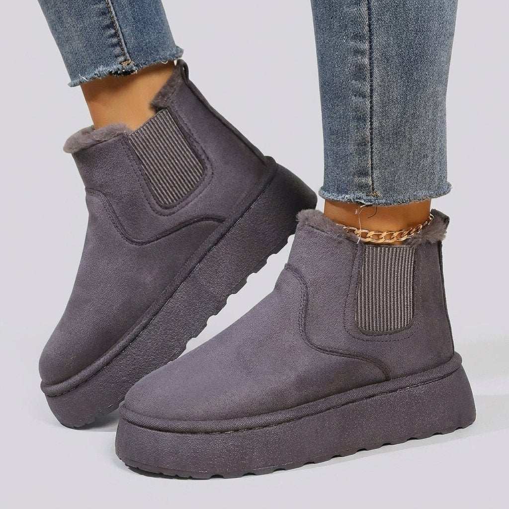 Women's Platform Chelsea Snow Boots - Grey