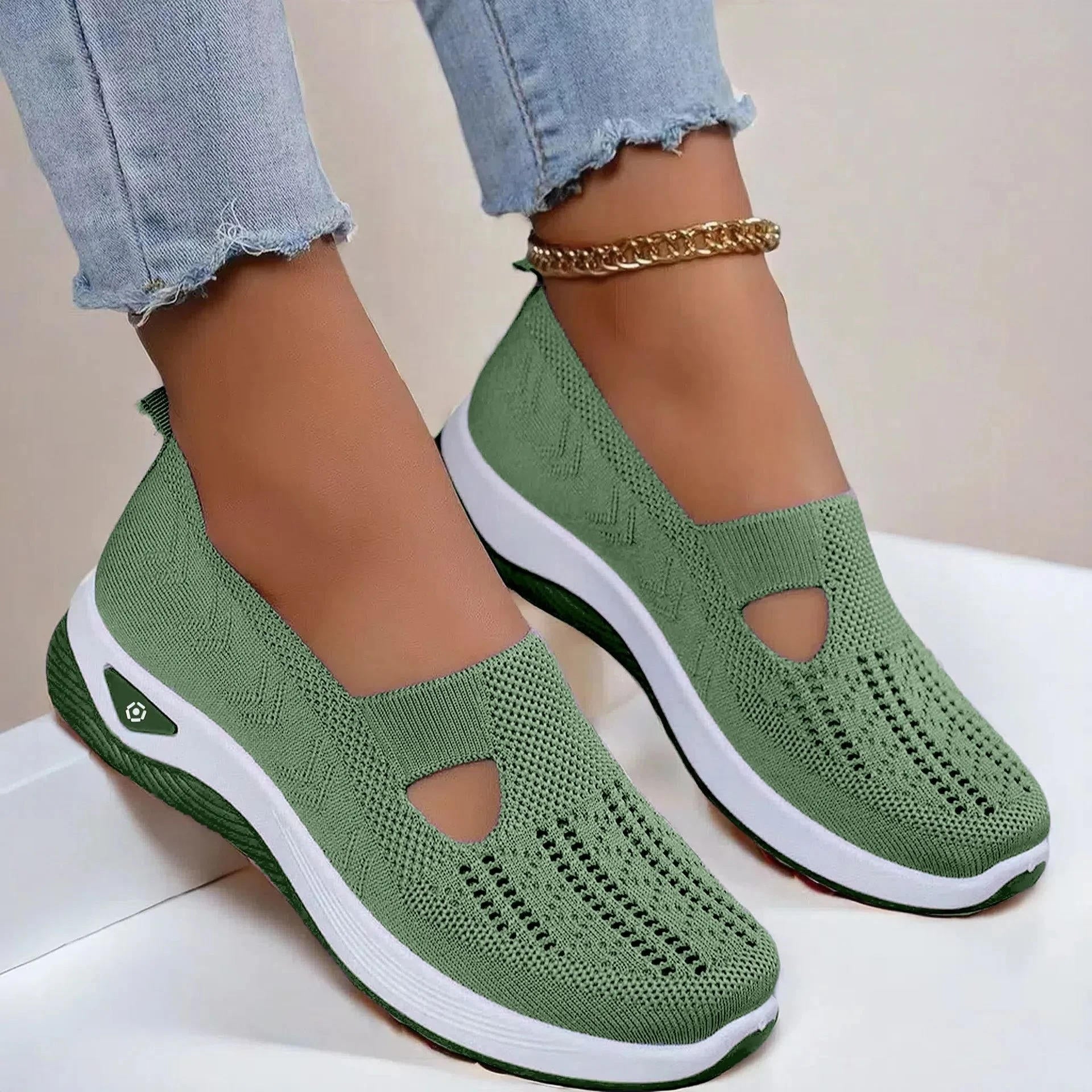 Natalie Women's Knit Slip On Sneakers 1
