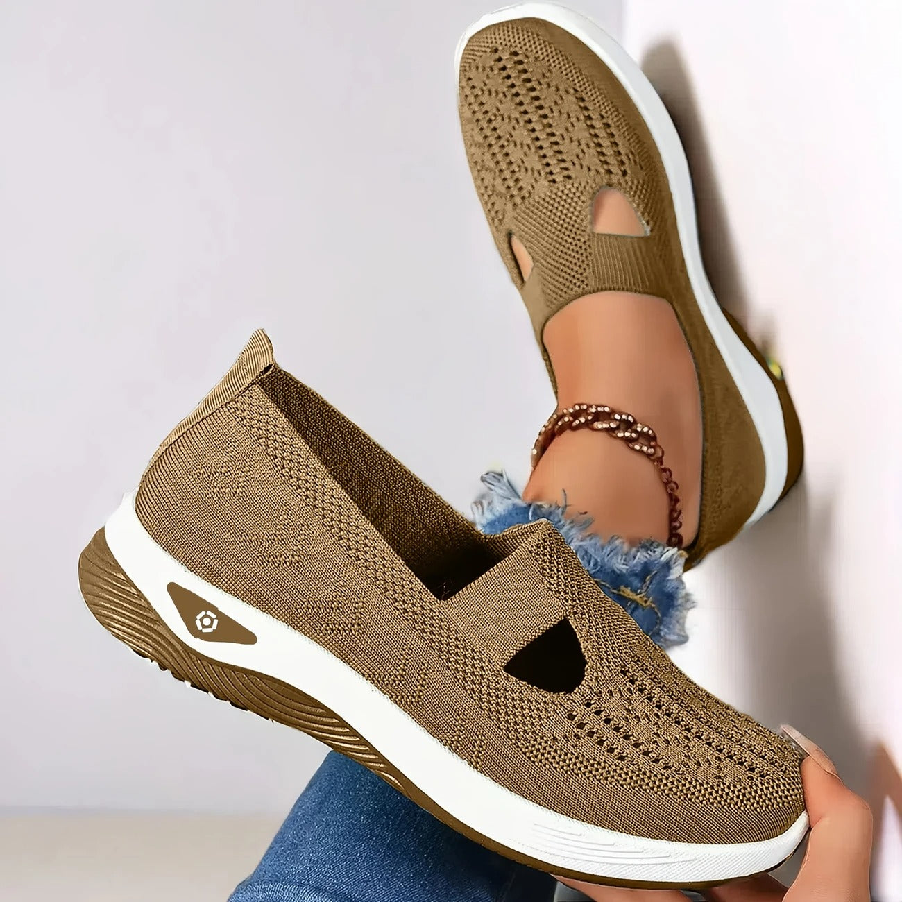 Natalie Women's Knit Slip On Sneakers 7