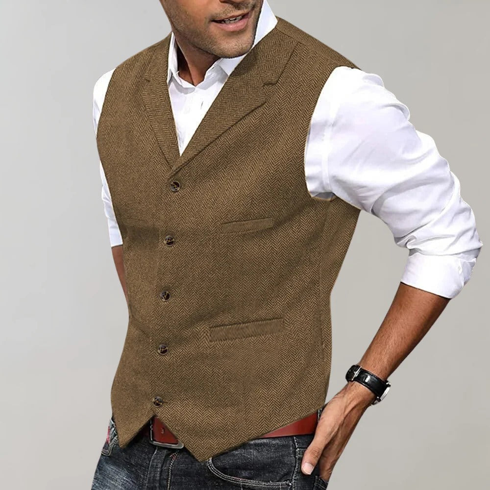 Nicholas Men's Wool Double Breasted Waistcoat 2