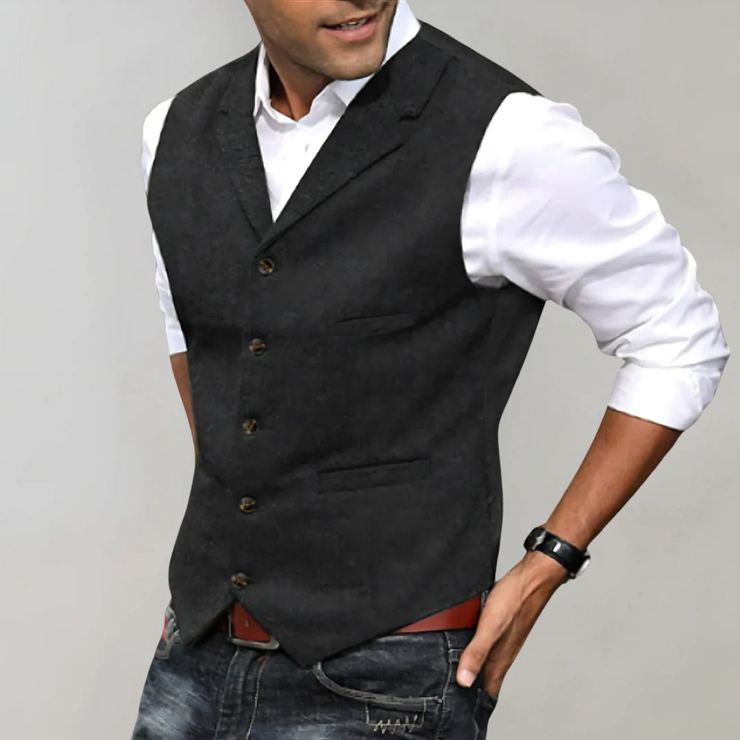 Nicholas Men's Wool Double Breasted Waistcoat 5