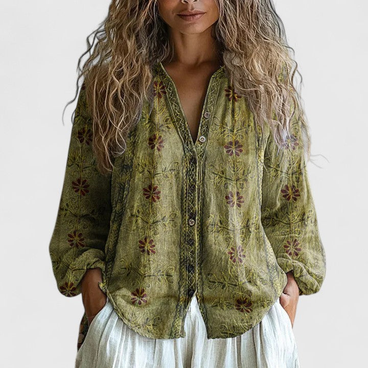 Nora Women's Embroidered Linen Blouse 3