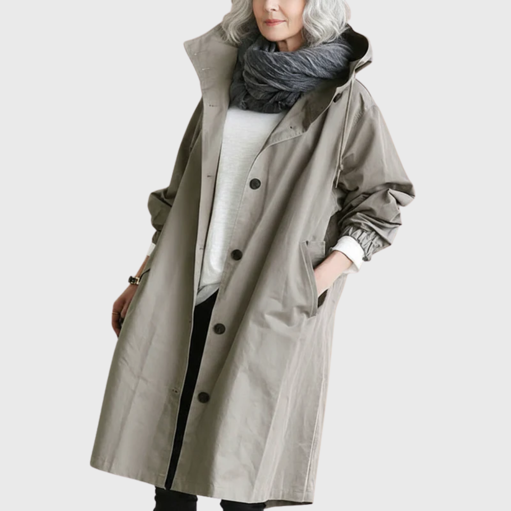 Odette Women's Hooded Trench Coat 1