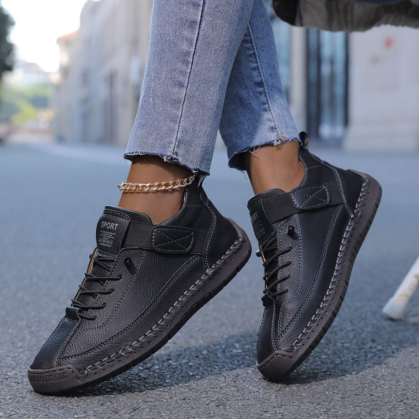 Olivia Women's Leather Lace Up Sneakers 3