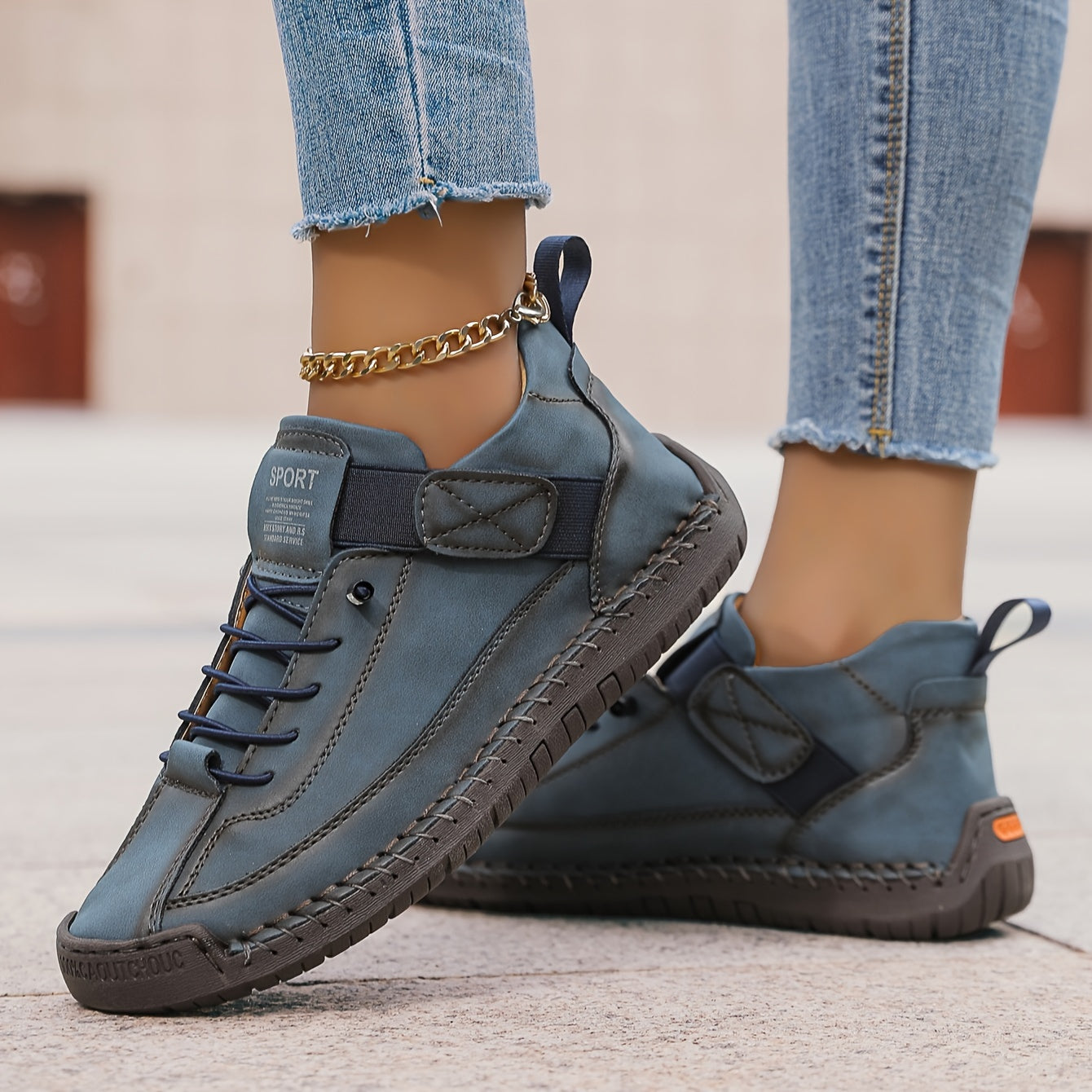 Olivia Women's Leather Lace Up Sneakers 7