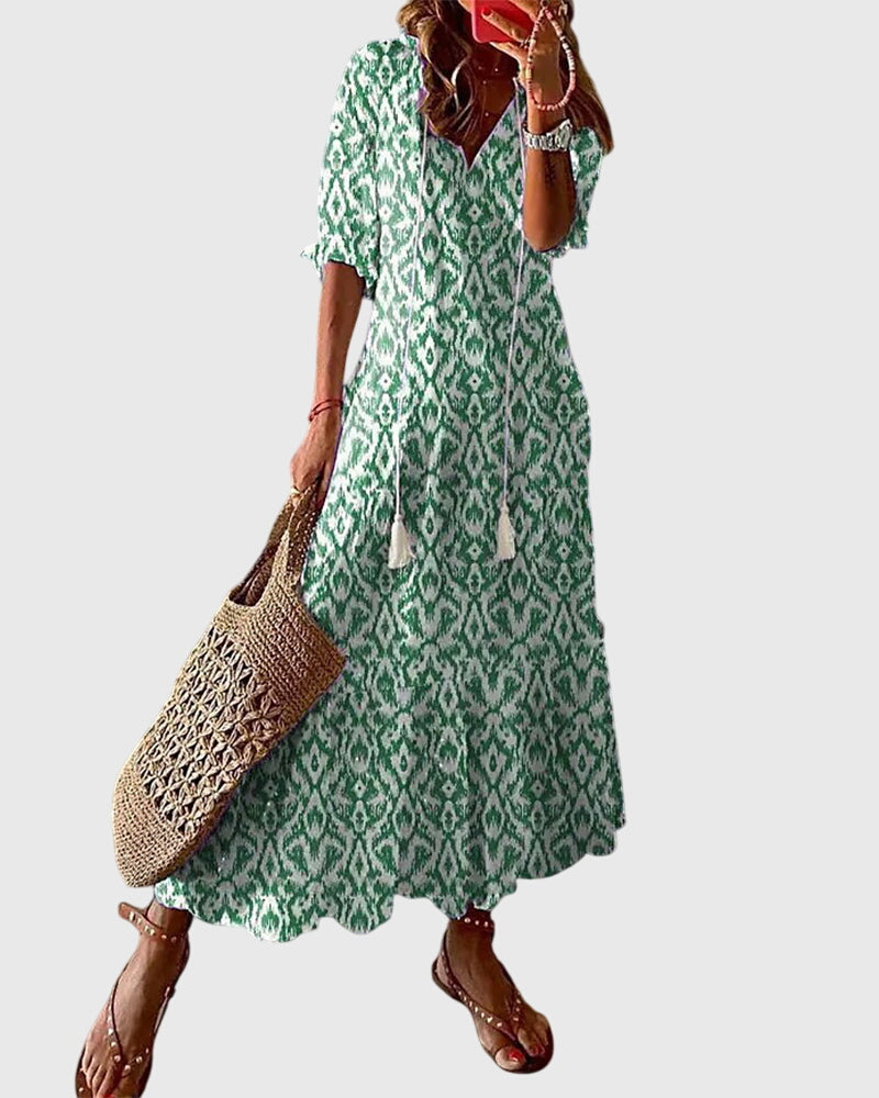Olivia Women's Printed Cotton Maxi Dress 2