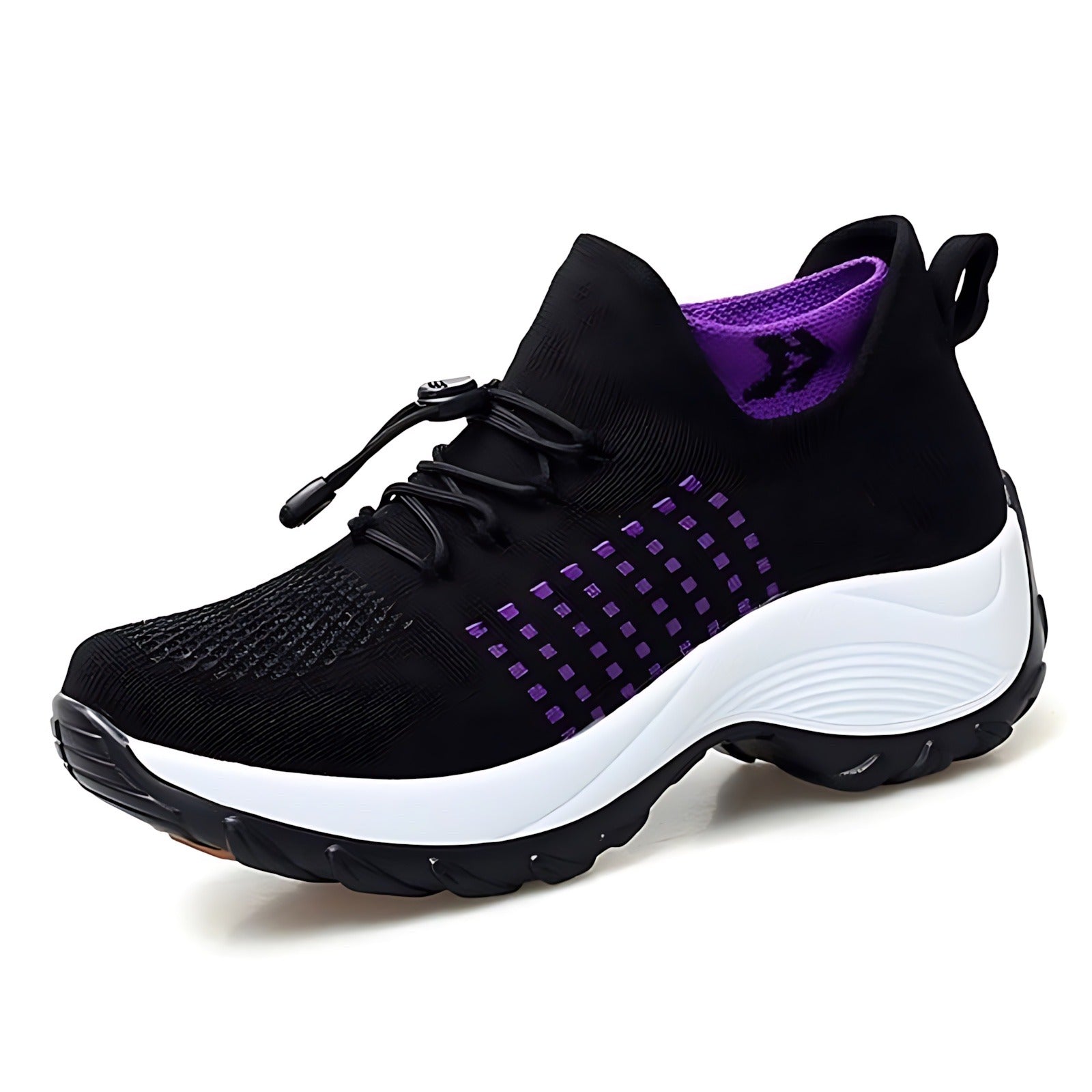 Orthopedic Walking Sneakers - Black Purple