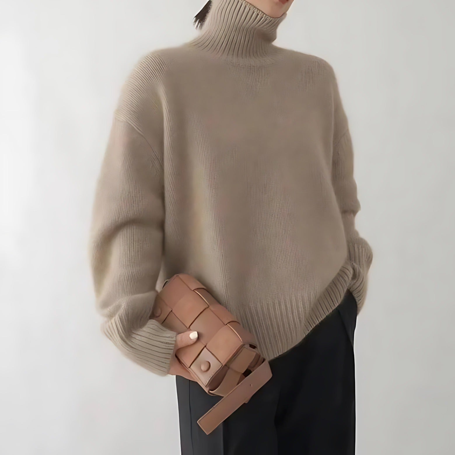 Oversized Knit Turtleneck Sweater