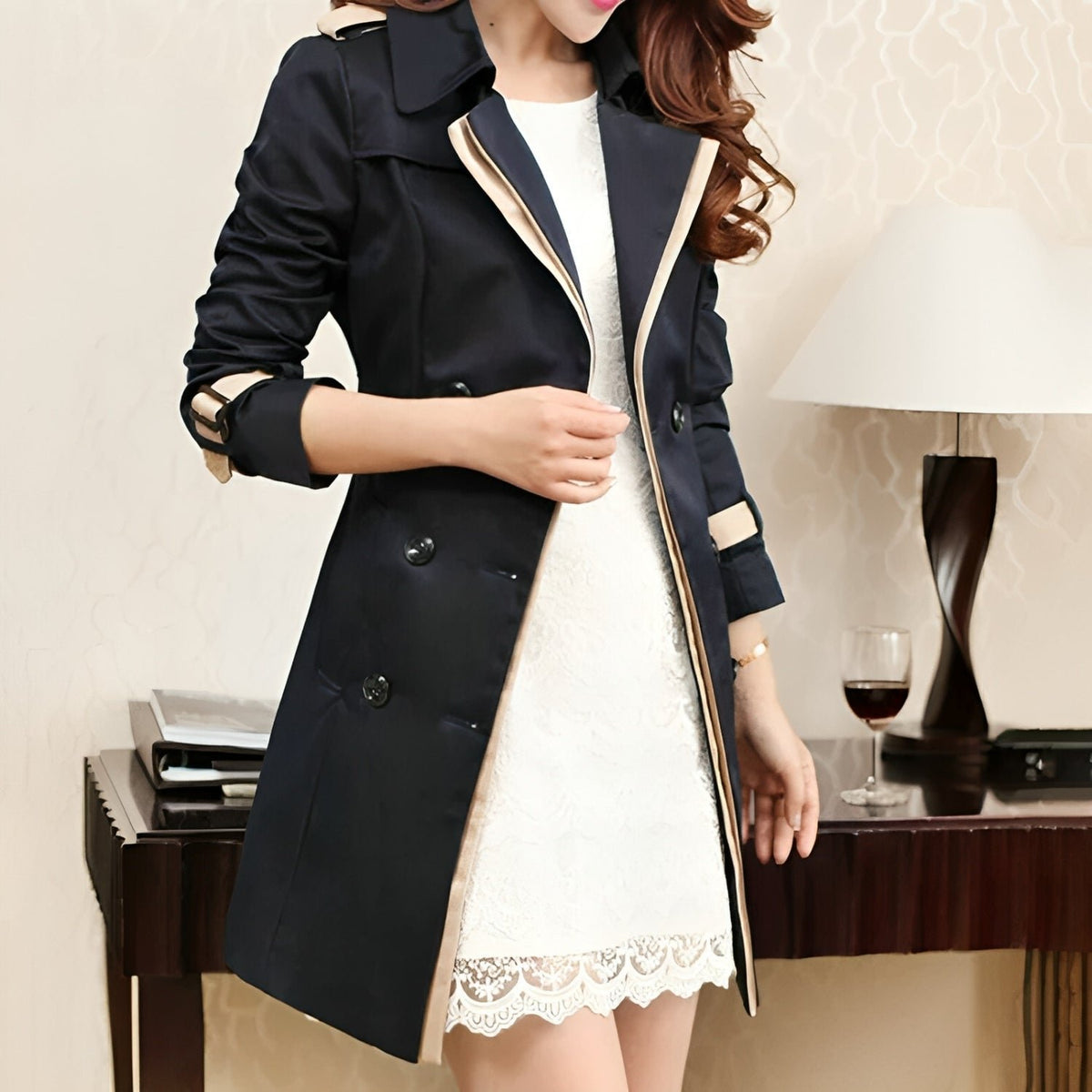 Women's Double-Breasted Trench Coat