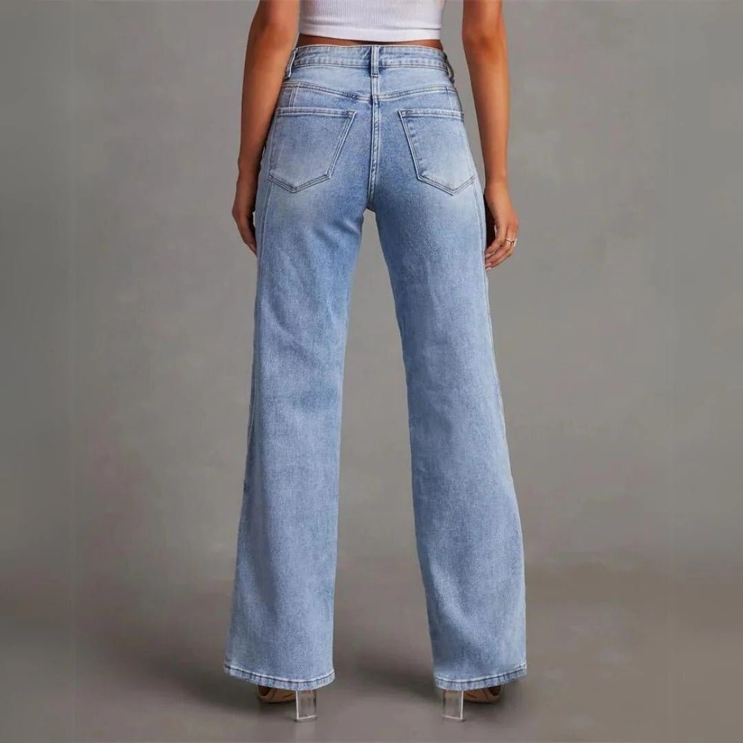 Women's High-Waisted Wide-Leg Jeans - L