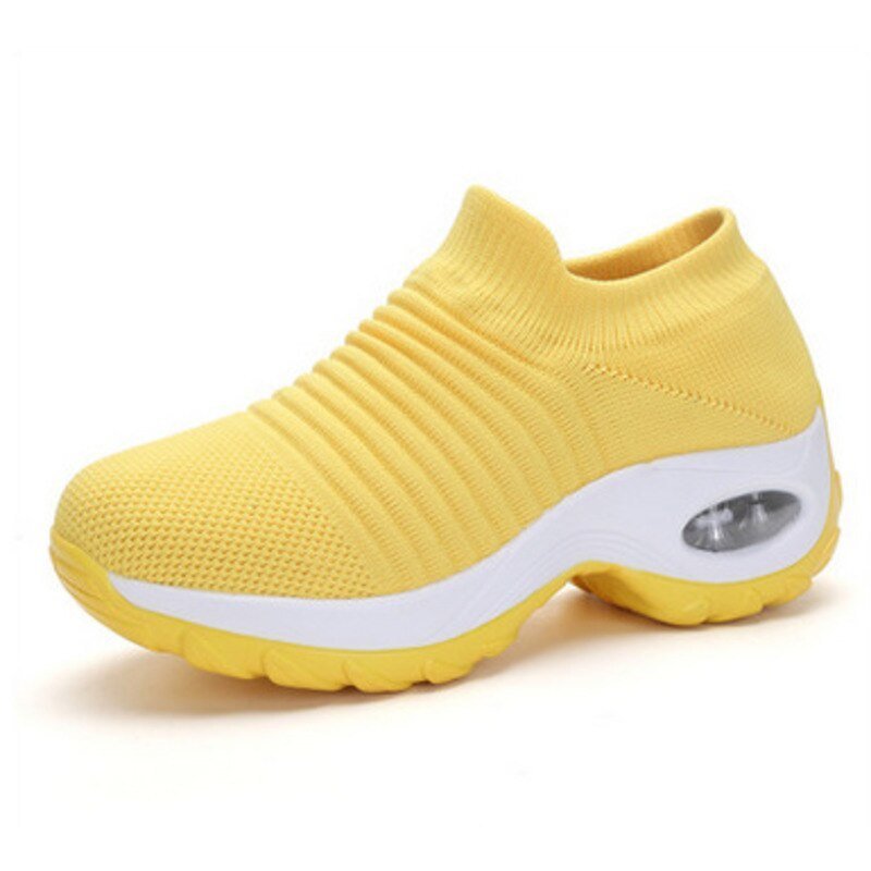 Women's Knit Platform Sneakers - Yellow