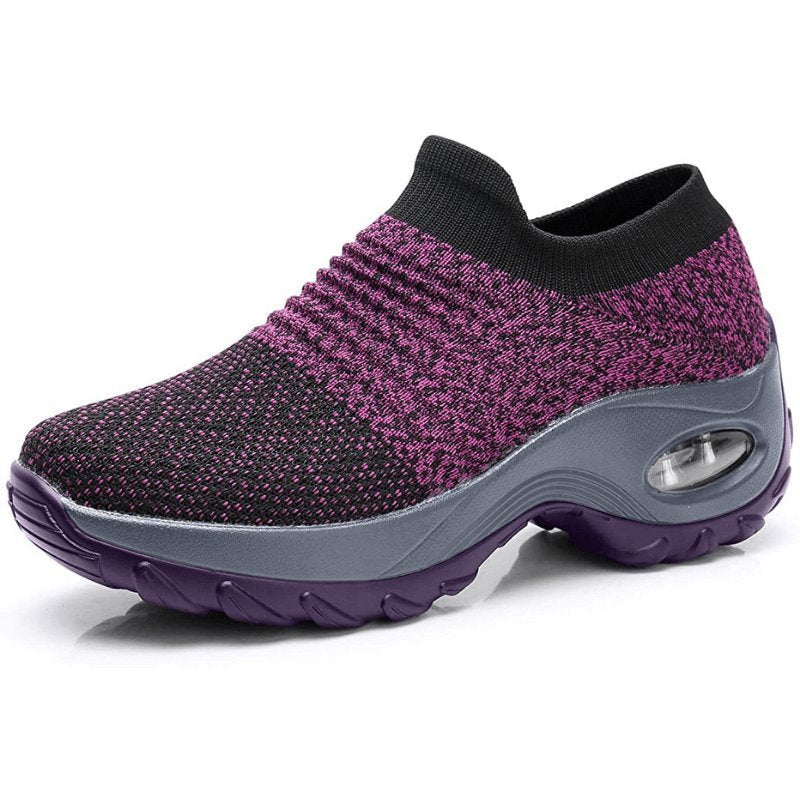 Women's Knit Platform Sneakers - Purple