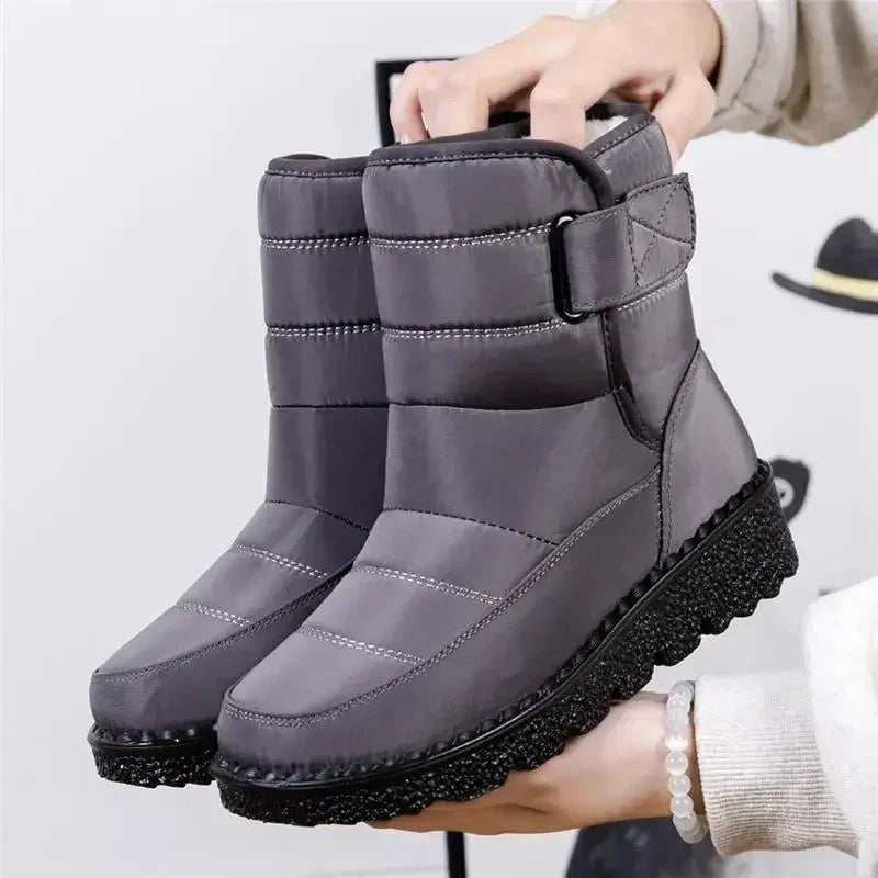 Women's Quilted Snow Boots - Gray