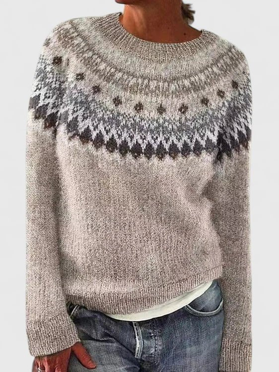Women's Fair Isle Sweater - Beige