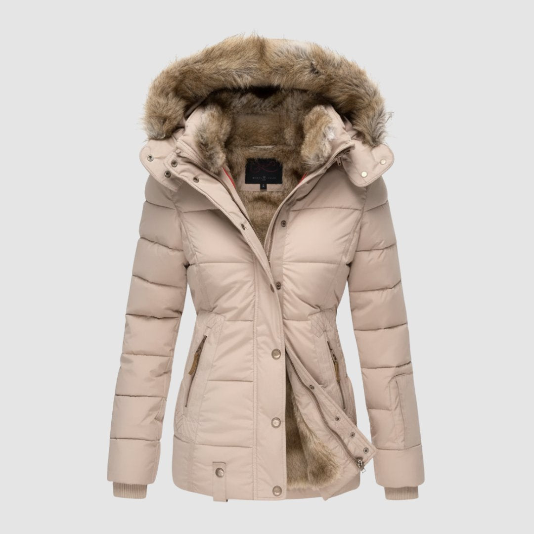 Women's Puffer Jacket - Beige