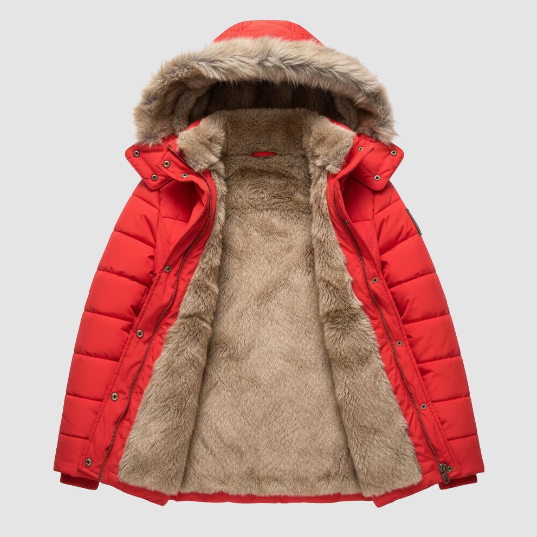 Women's Puffer Jacket - Red