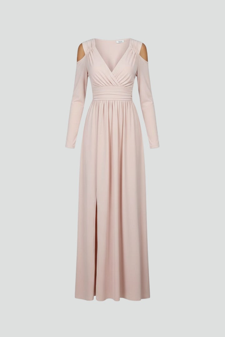 Cold Shoulder Wrap Maxi Dress